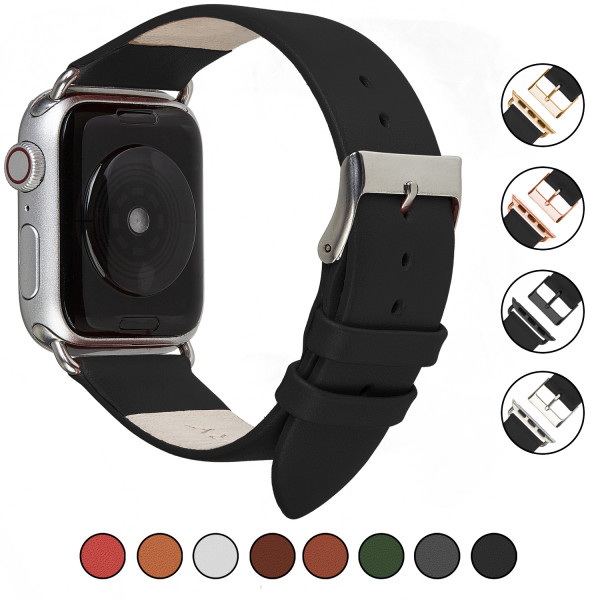 Echt Lederarmband für Samsung Galaxy Watch Classic Frontier mit Quick Release Funktion in schwarz