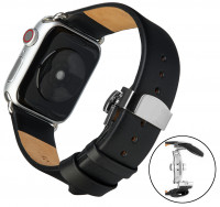 Echt Leder Ersatzarmband Echt Leder Ersatzarmband kompatibel für die Apple Watch mit Faltschließe