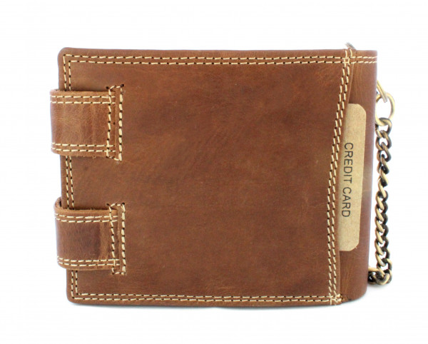 wildery voll-leder geldbörse mit kette und rfid schutz