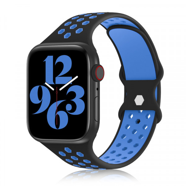 apple watch loop silikon armband in schwarz/blau
