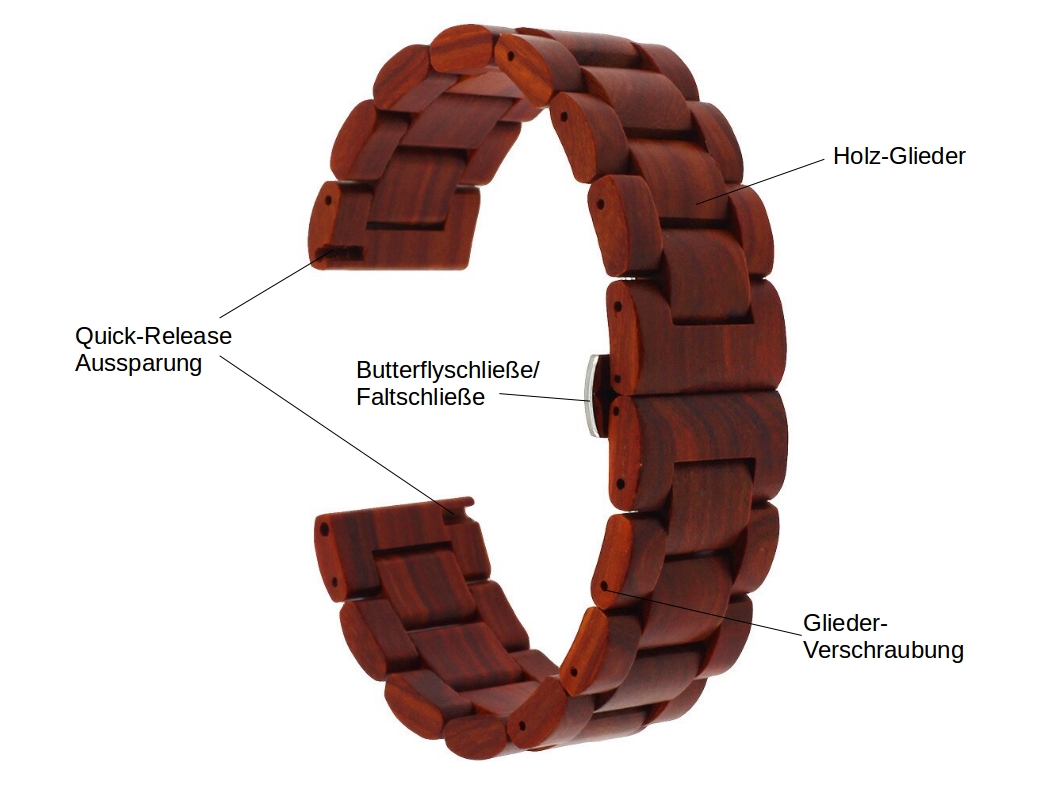 maple wood und rotbraunes Holz Armband für die Samsung Watch