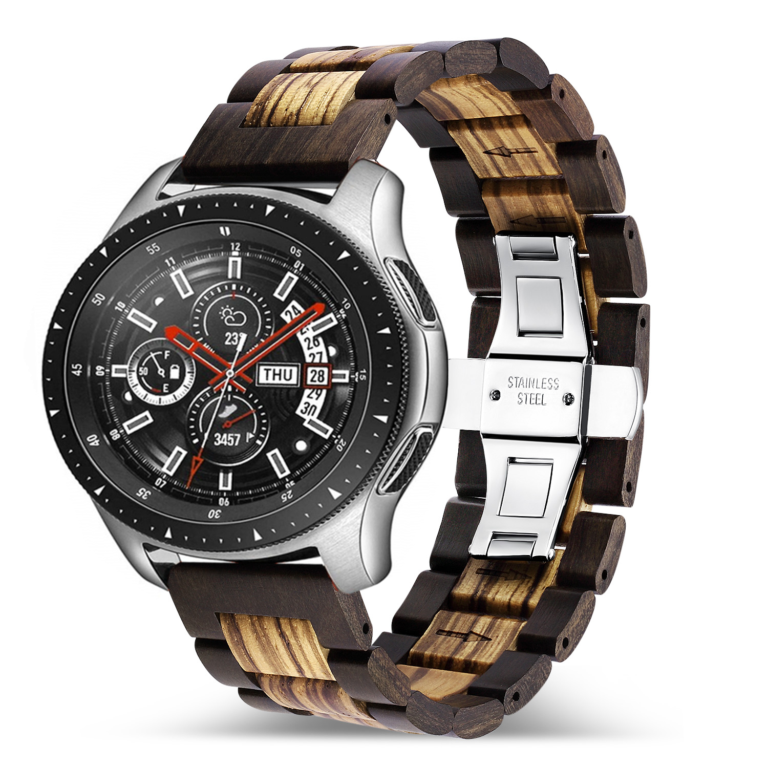 Samsung Watch Glieder Holzarmband in rotbraun