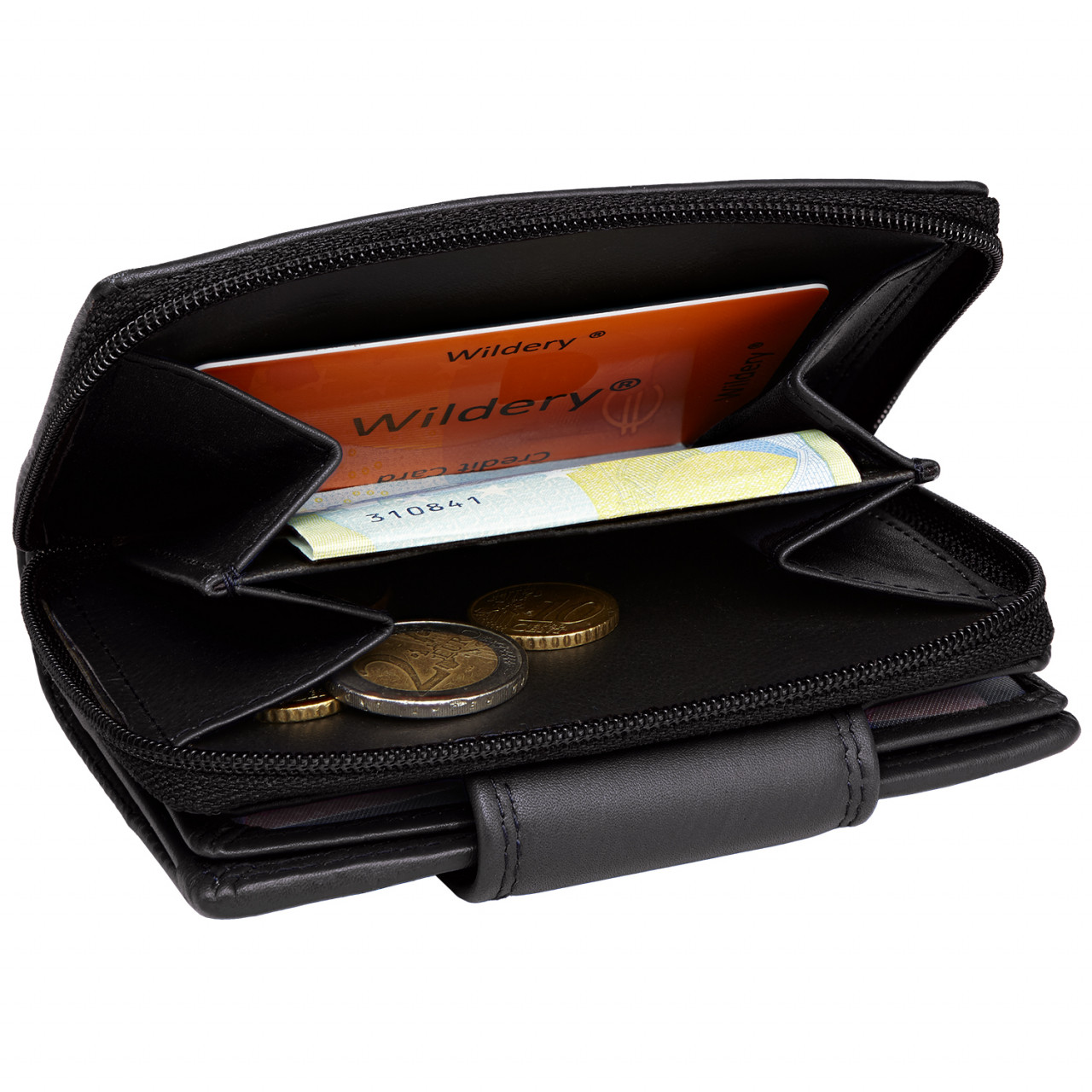 CF CATTERFELD Herren Geldbörse Echt-Leder - RFID Schutz & Reißverschluss Grau