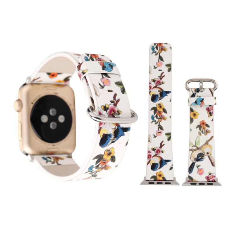 Damen Ersatz Armband Fur Apple Watch Series 3 38mm Und 42mm Mit Eulen Und Blumen 38mm Gold